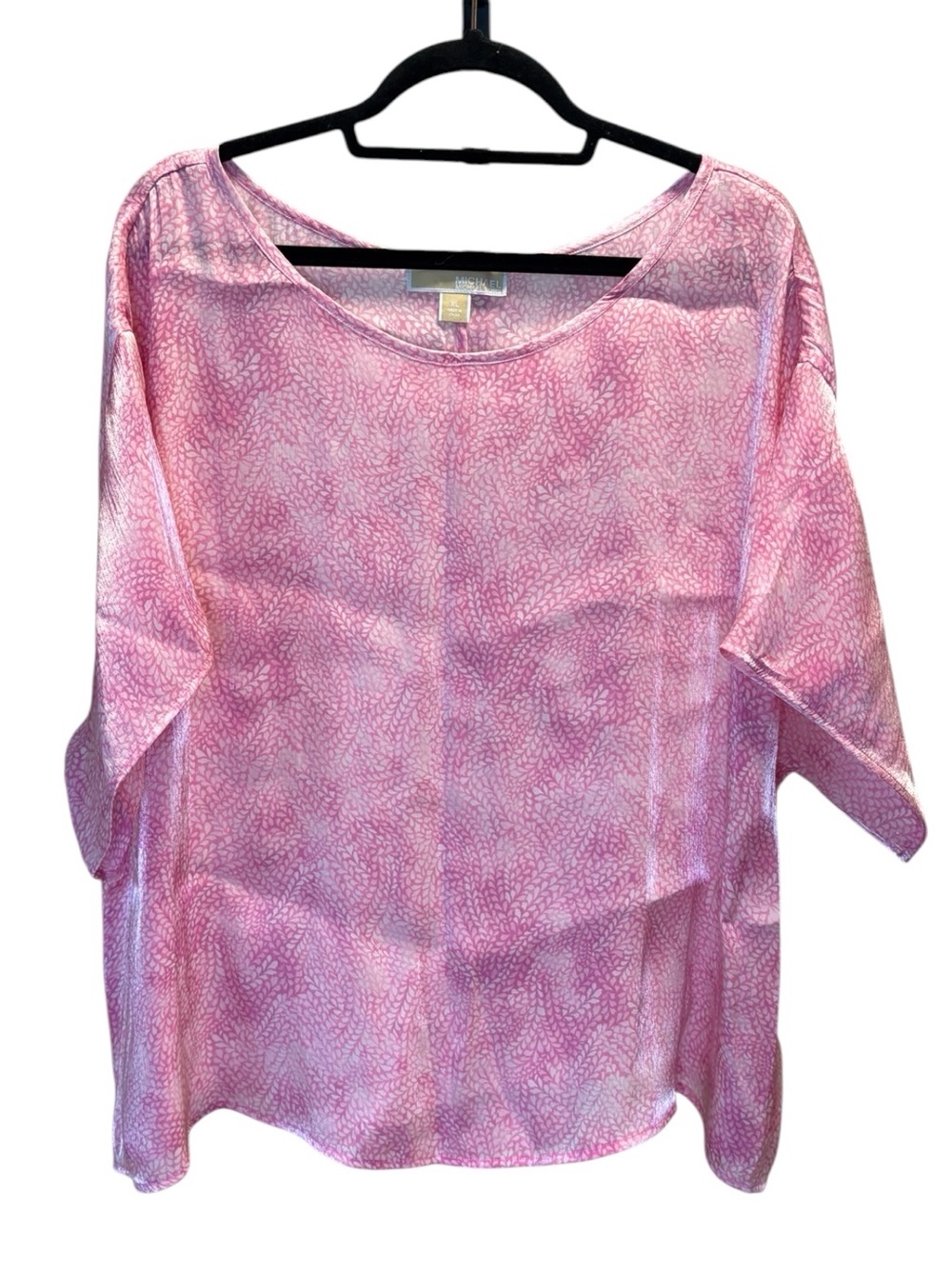 MICHAEL Michael Kors Pink Patterned Scoop-Neck Blouse